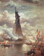 Moran, Edward Statue of Liberty Enlightening the World oil on canvas